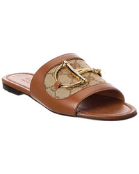 Gucci Gucci Gg Canvas & Leather Sandal