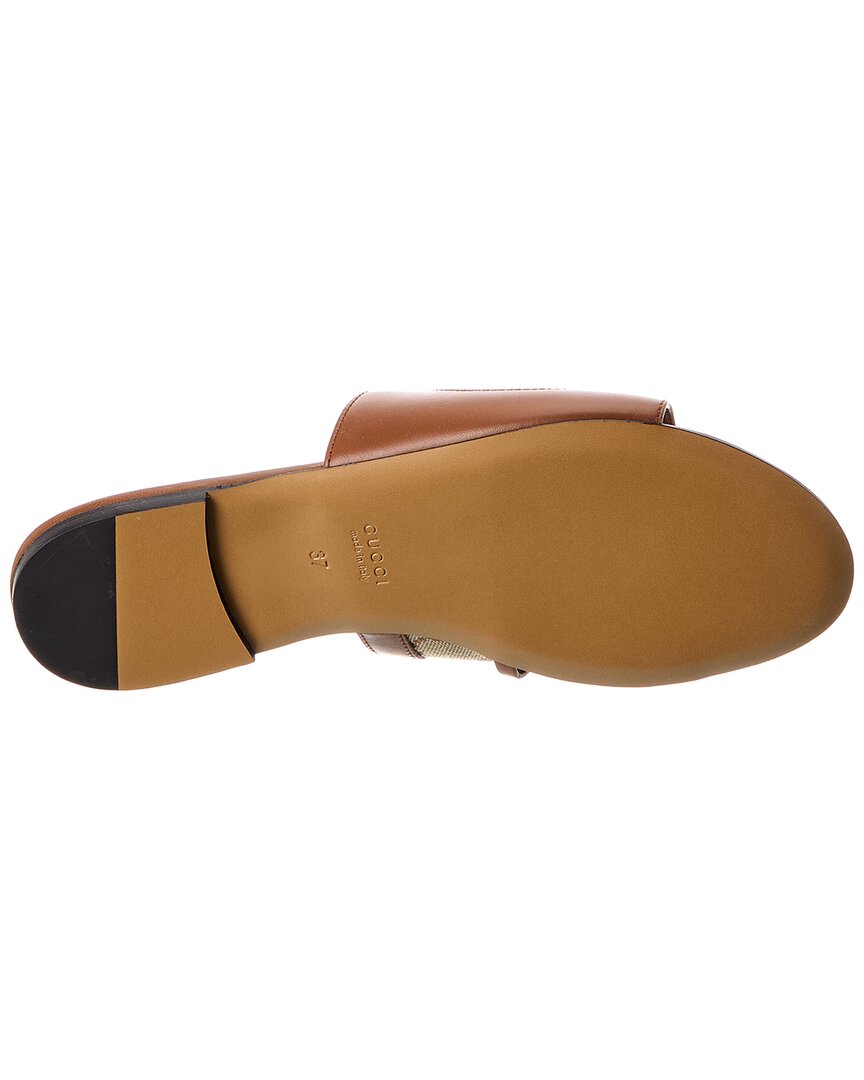 Gucci Gucci Gg Canvas & Leather Sandal