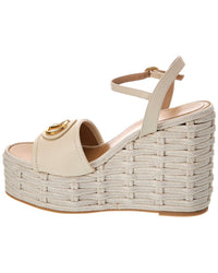 Valentino Vlogo Signature 120 Grainy Leather Wedge Sandal