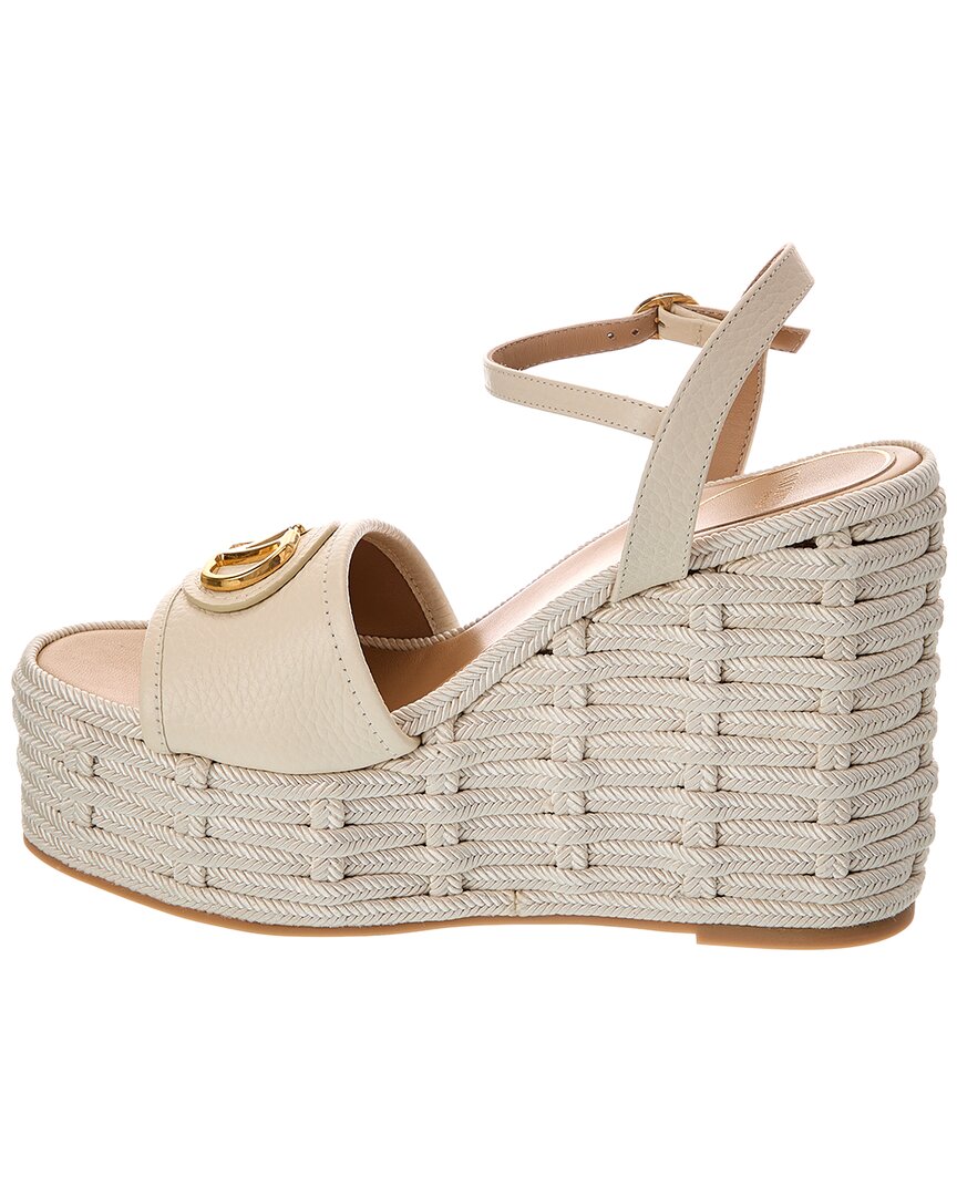 Valentino Vlogo Signature 120 Grainy Leather Wedge Sandal