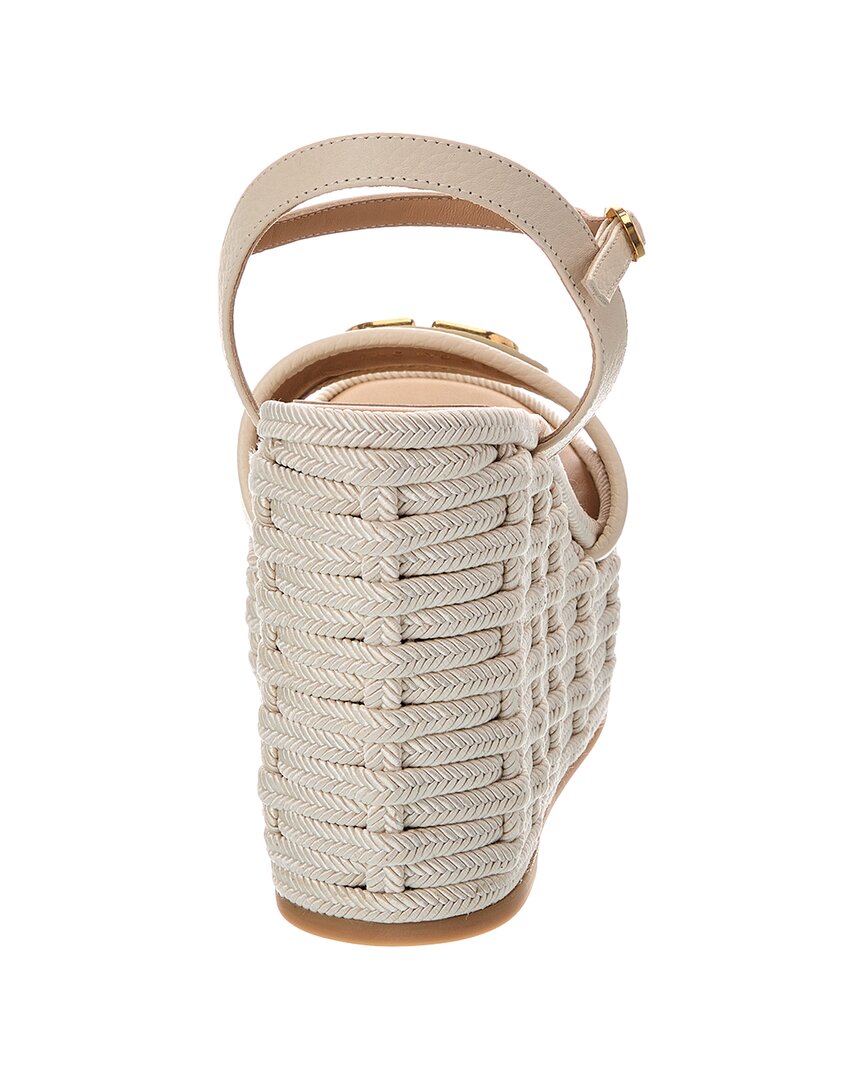 Valentino Vlogo Signature 120 Grainy Leather Wedge Sandal