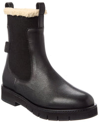 Ferragamo Ferragamo Rook F1 Leather & Shearling Boot