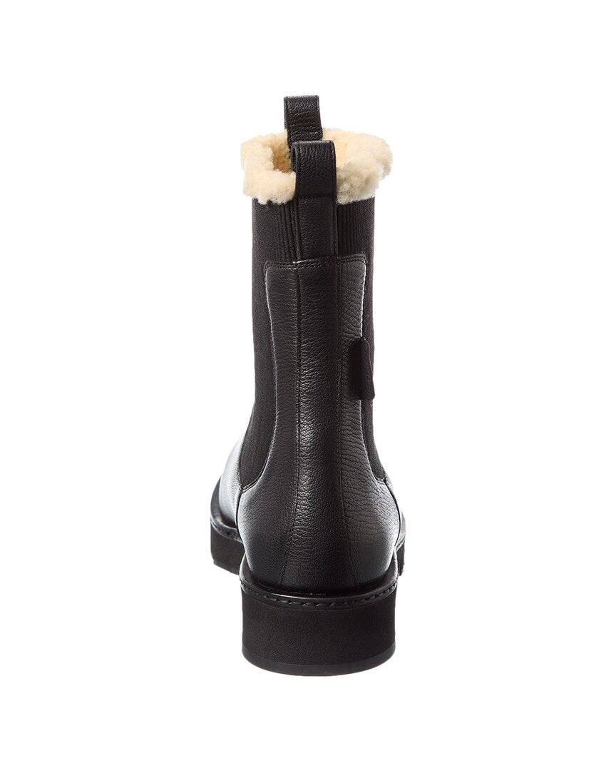 Ferragamo Ferragamo Rook F1 Leather & Shearling Boot