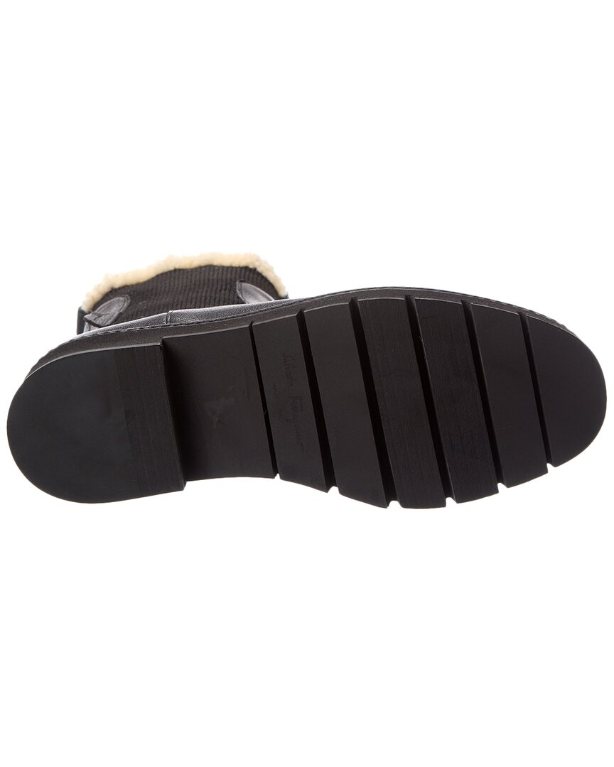 Ferragamo Ferragamo Rook F1 Leather & Shearling Boot