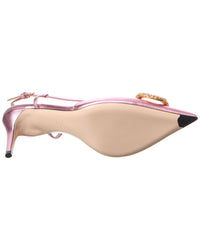 Valentino Vlogo Signature 80 Leather Slingback Pump