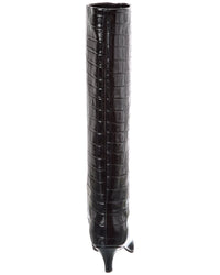 Toteme Croc-Embossed Leather Knee Boot