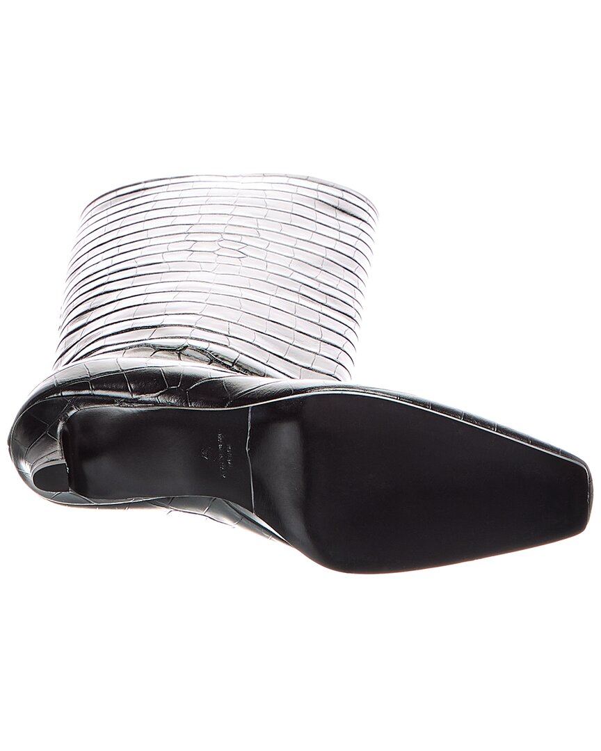 Toteme Croc-Embossed Leather Knee Boot