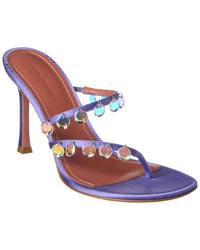 Amina Muaddi Tina Satin Sandal Purple