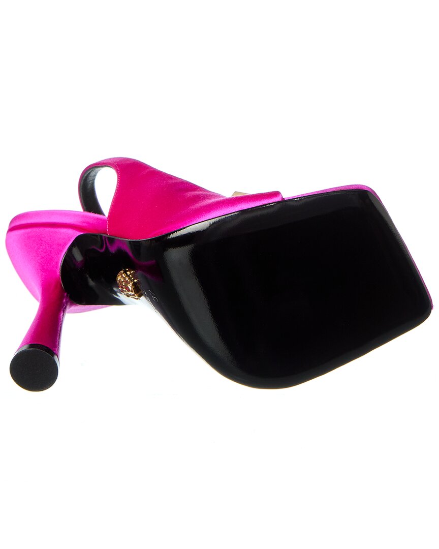 Versace Medusa Plaque Satin Slingback Sandal