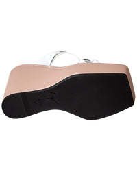 Giuseppe Zanotti Zanilla 90 Vinyl & Leather Wedge Sandal
