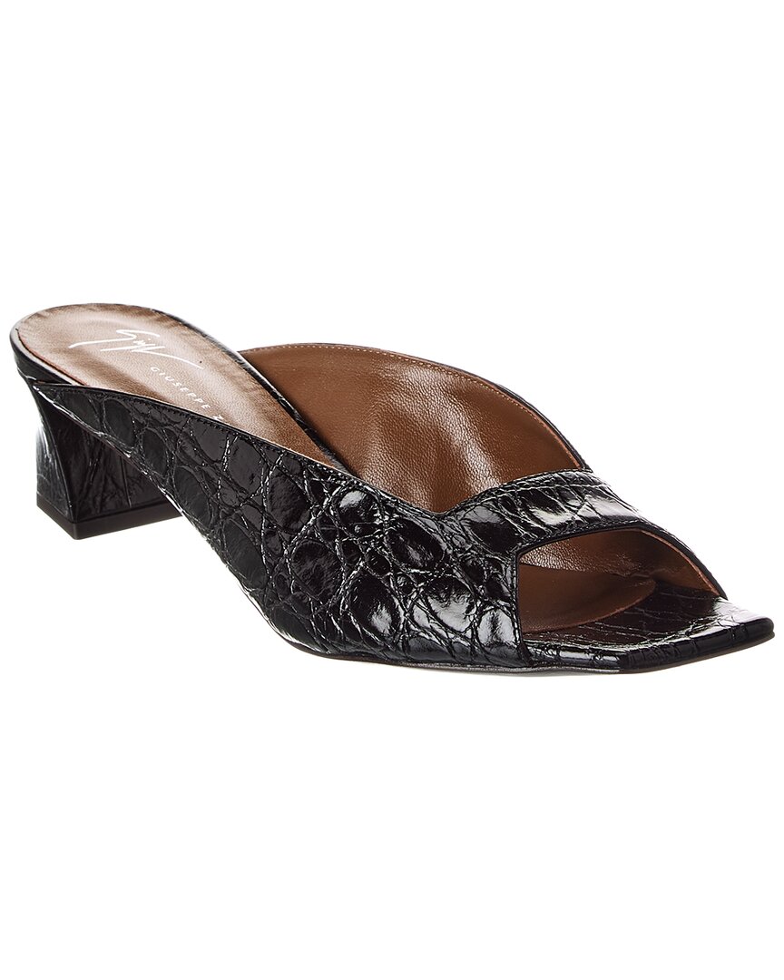 Giuseppe Zanotti Mya 45 Croc-Embossed Leather Sandal