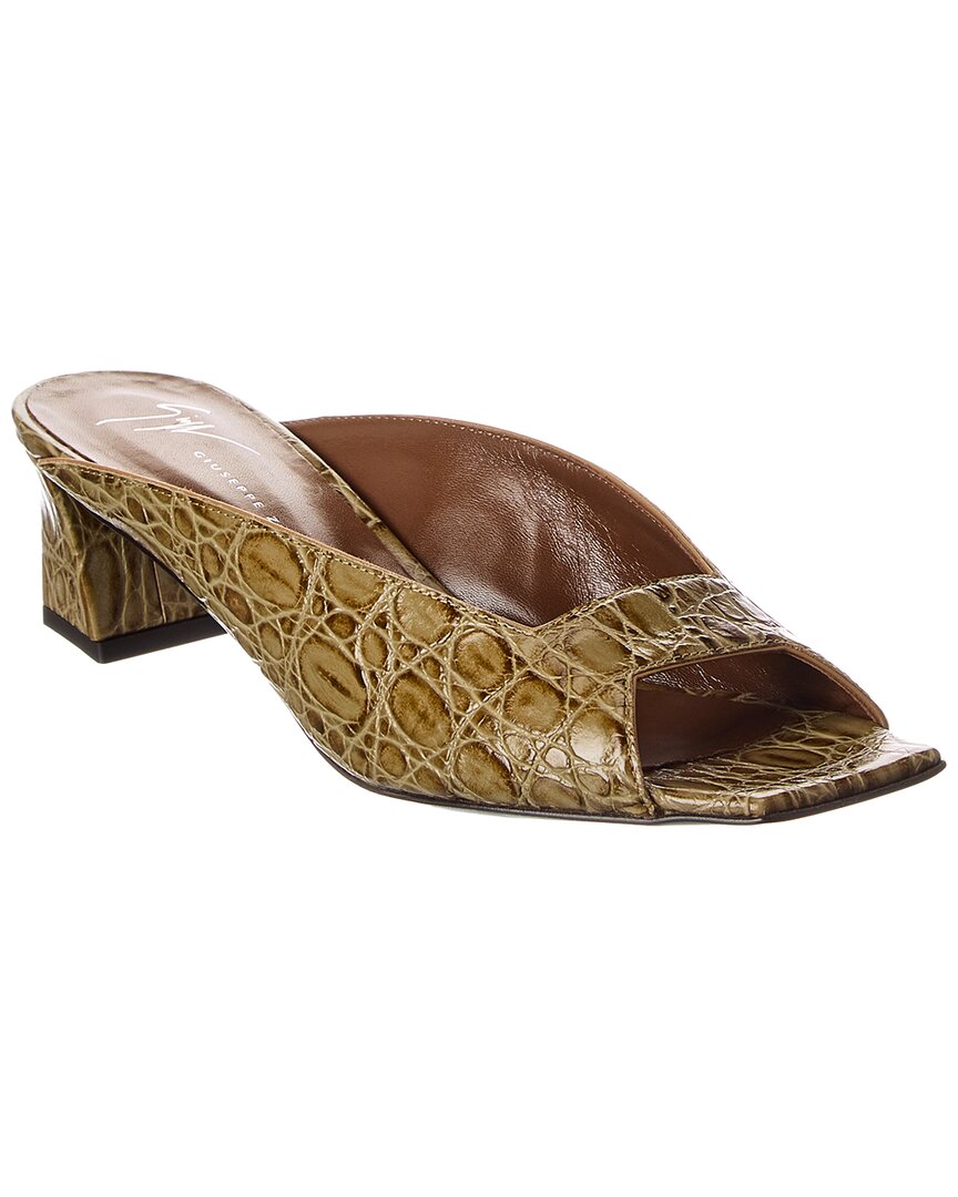 Giuseppe Zanotti Mya 45 Croc-Embossed Leather Sandal