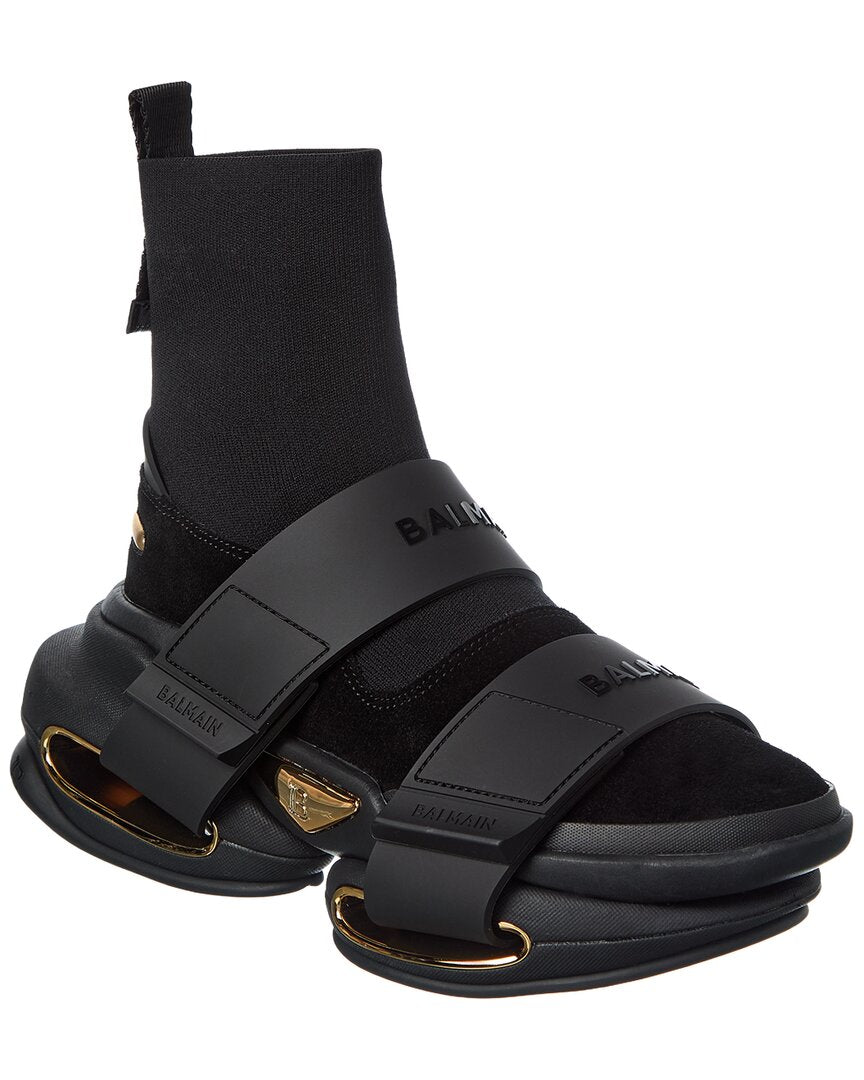 Balmain Bold High-Top Suede Sneaker