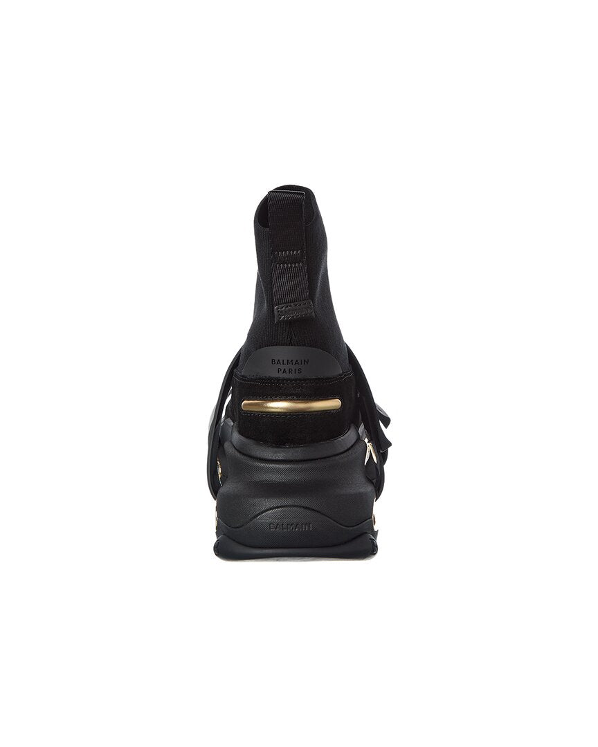 Balmain Bold High-Top Suede Sneaker