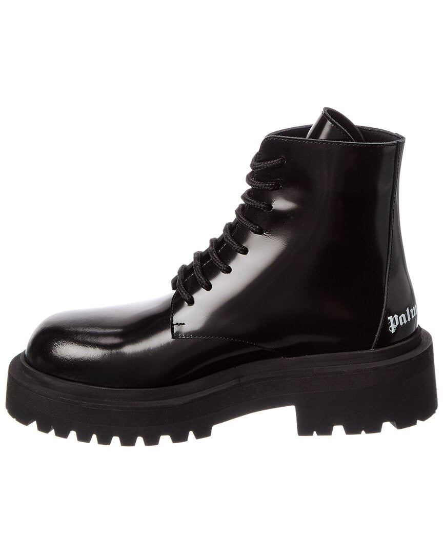 Palm Angels Ankle Leather Combat Boot