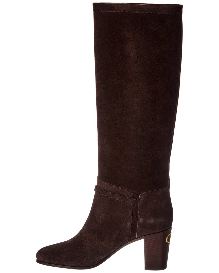 Valentino Valentino Pattie 75 Suede Knee-High Boot