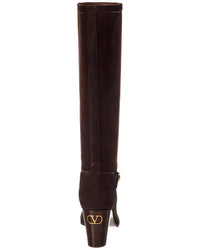 Valentino Valentino Pattie 75 Suede Knee-High Boot
