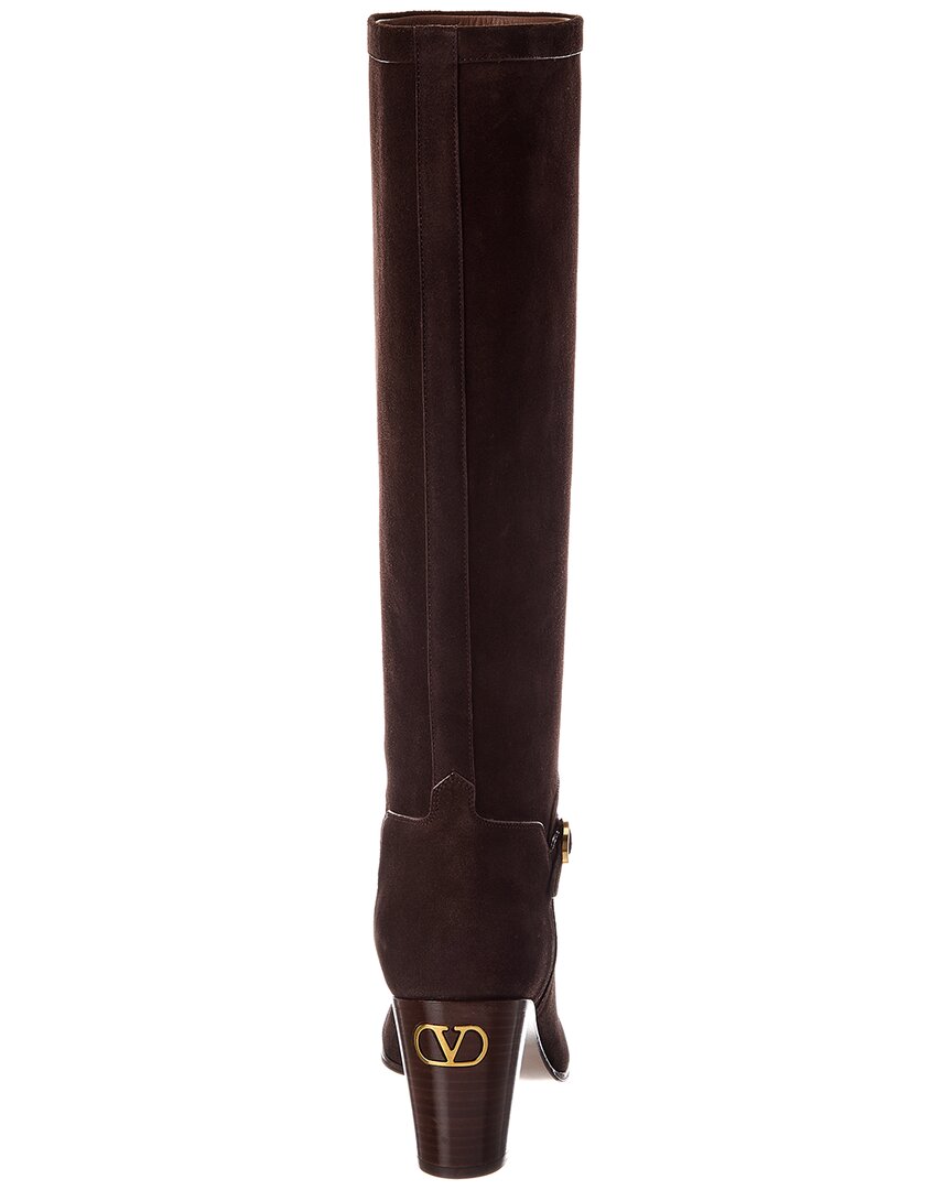 Valentino Valentino Pattie 75 Suede Knee-High Boot
