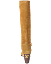 Valentino Pattie 75 Suede Knee-High Boot
