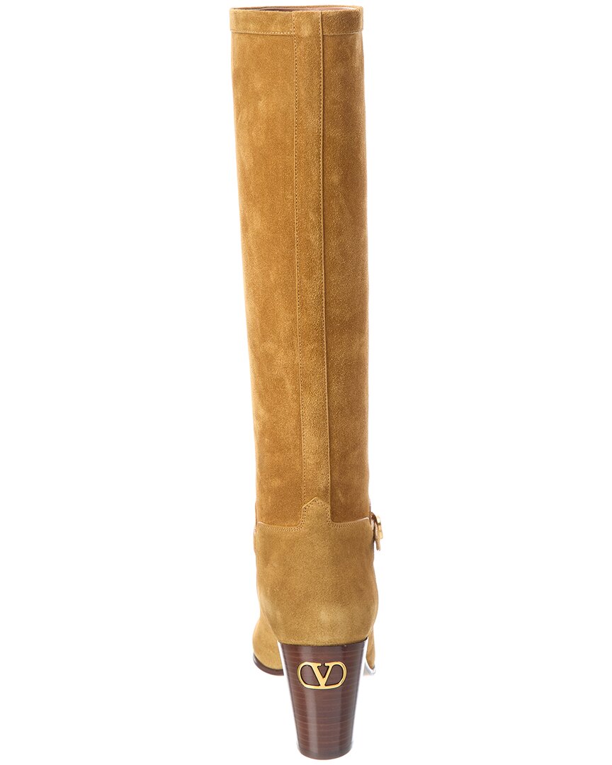 Valentino Pattie 75 Suede Knee-High Boot
