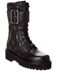 Valentino Vlogo Quilted Leather Boot