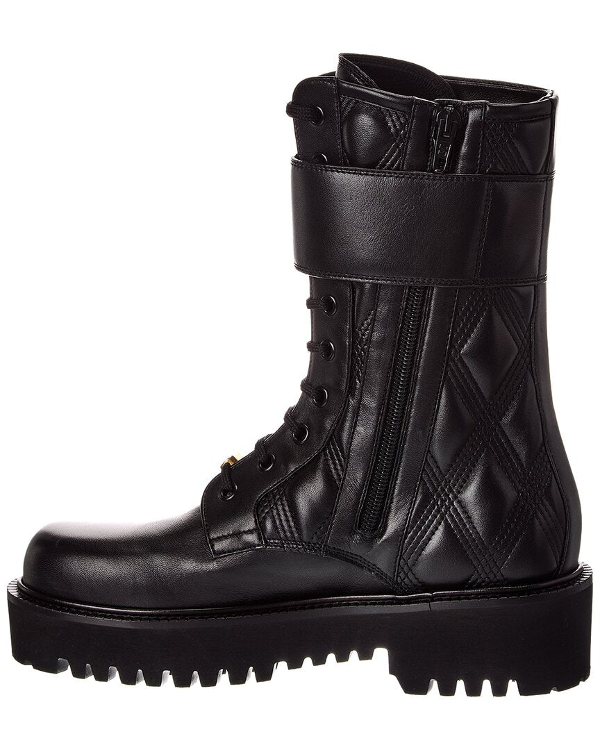 Valentino Vlogo Quilted Leather Boot