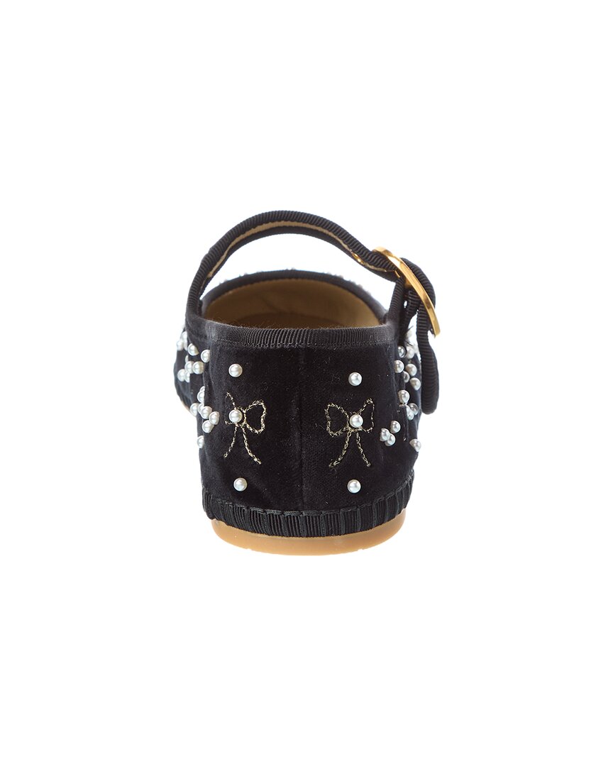 Valentino Vlogo Velvet Ballerina Flat
