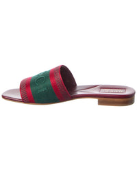 Gucci Jane Webbing Canvas Slide