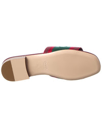 Gucci Jane Webbing Canvas Slide