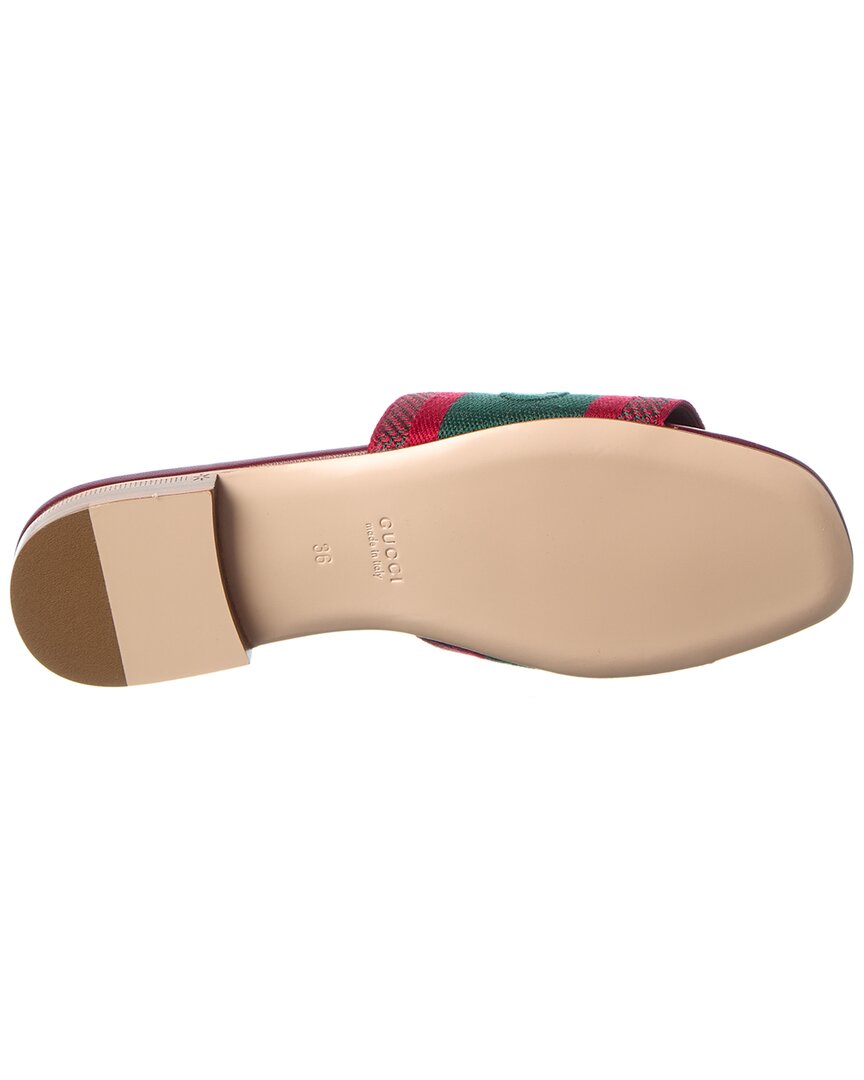 Gucci Jane Webbing Canvas Slide