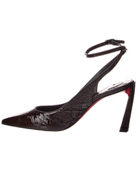 Christian Louboutin Condora Strap 85 Croc0embossed Patent Pump
