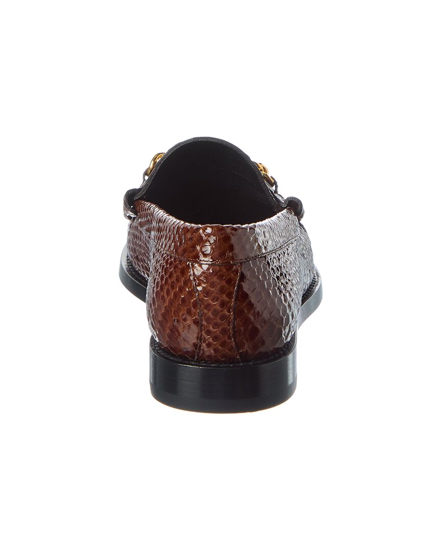 Celine Loco Triomphe Python-Embossed Patent Loafer