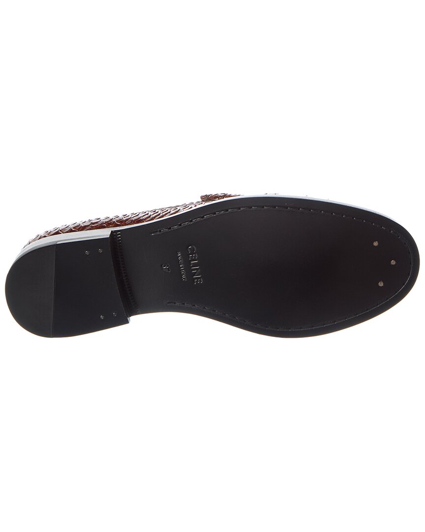 Celine Loco Triomphe Python-Embossed Patent Loafer