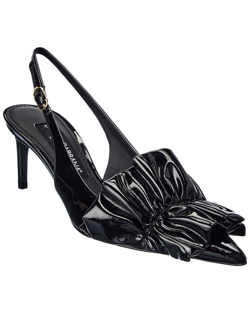 Dolce & Gabbana Ruched Patent Slingback Pump