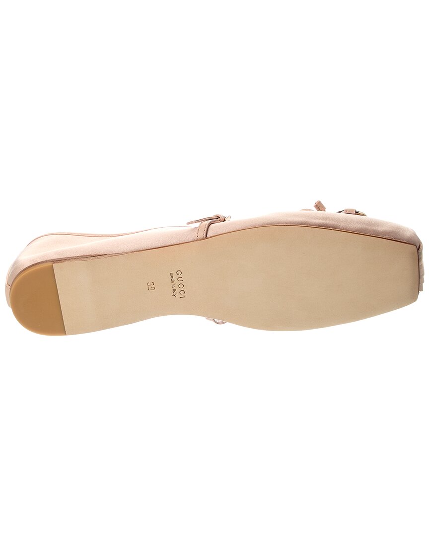 Gucci Horsebit Satin Ballet Flat