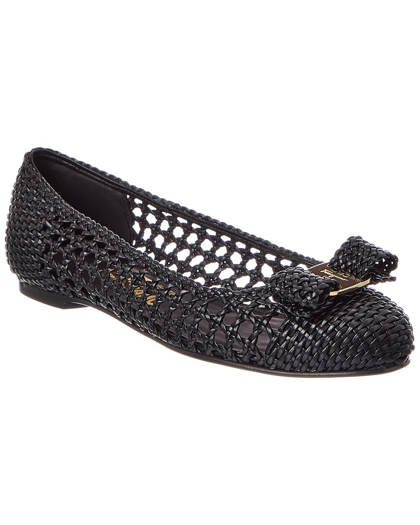 Ferragamo Varina Leather Ballet Flat