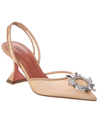 AMINA MUADDI Amina Muaddi Begum Mesh & Leather Slingback Pump