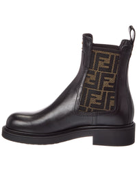 FENDI Dnu Pack Fendi Filo Leather Biker Boot