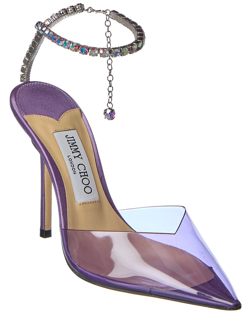 Jimmy Choo Saeda 100 Plexi & Leather Pump – Bluefly