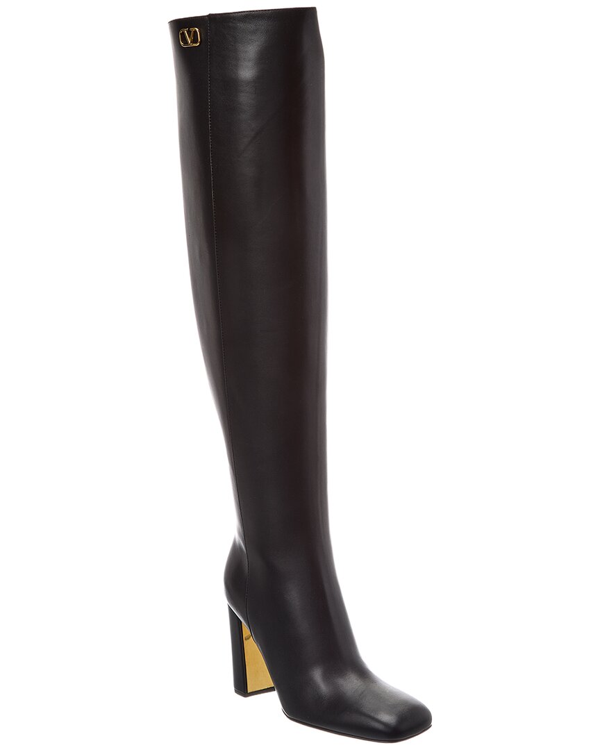 Valentino Valentino Vlogo 95 Leather Over-The-Knee Boot