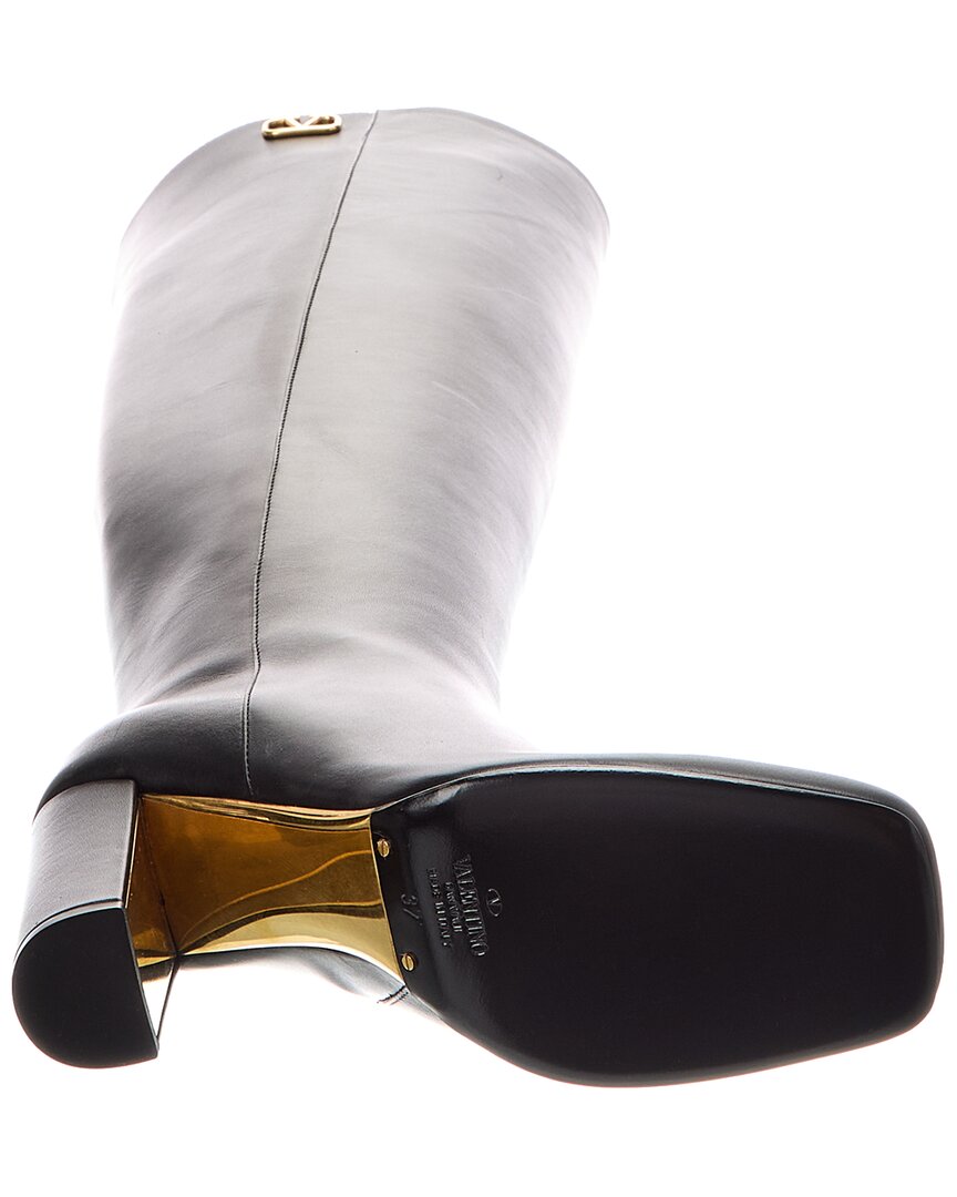 Valentino Valentino Vlogo 95 Leather Over-The-Knee Boot