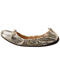 Tod’S Gommino Metallic Leather Ballerina Flat