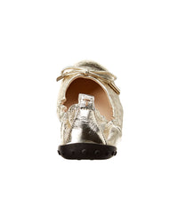 Tod’S Gommino Metallic Leather Ballerina Flat