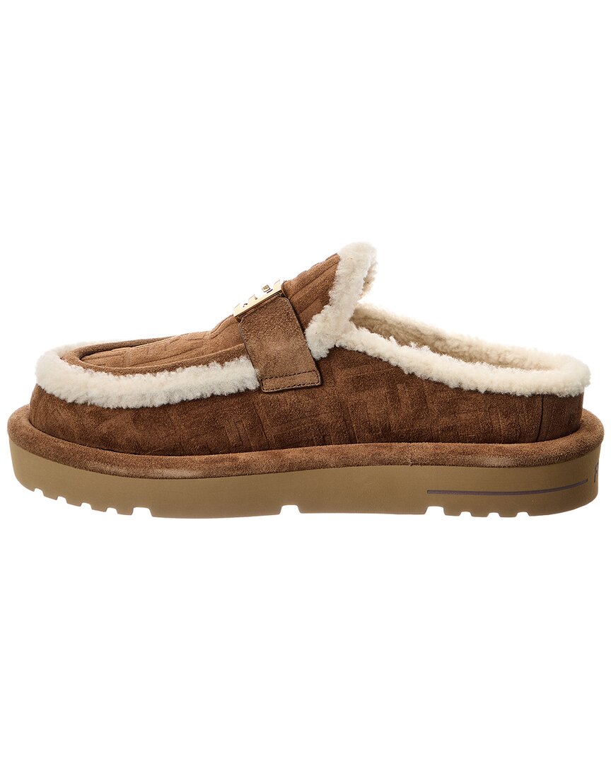 FENDI Fendi Apres Ff Suede & Shearling Mule