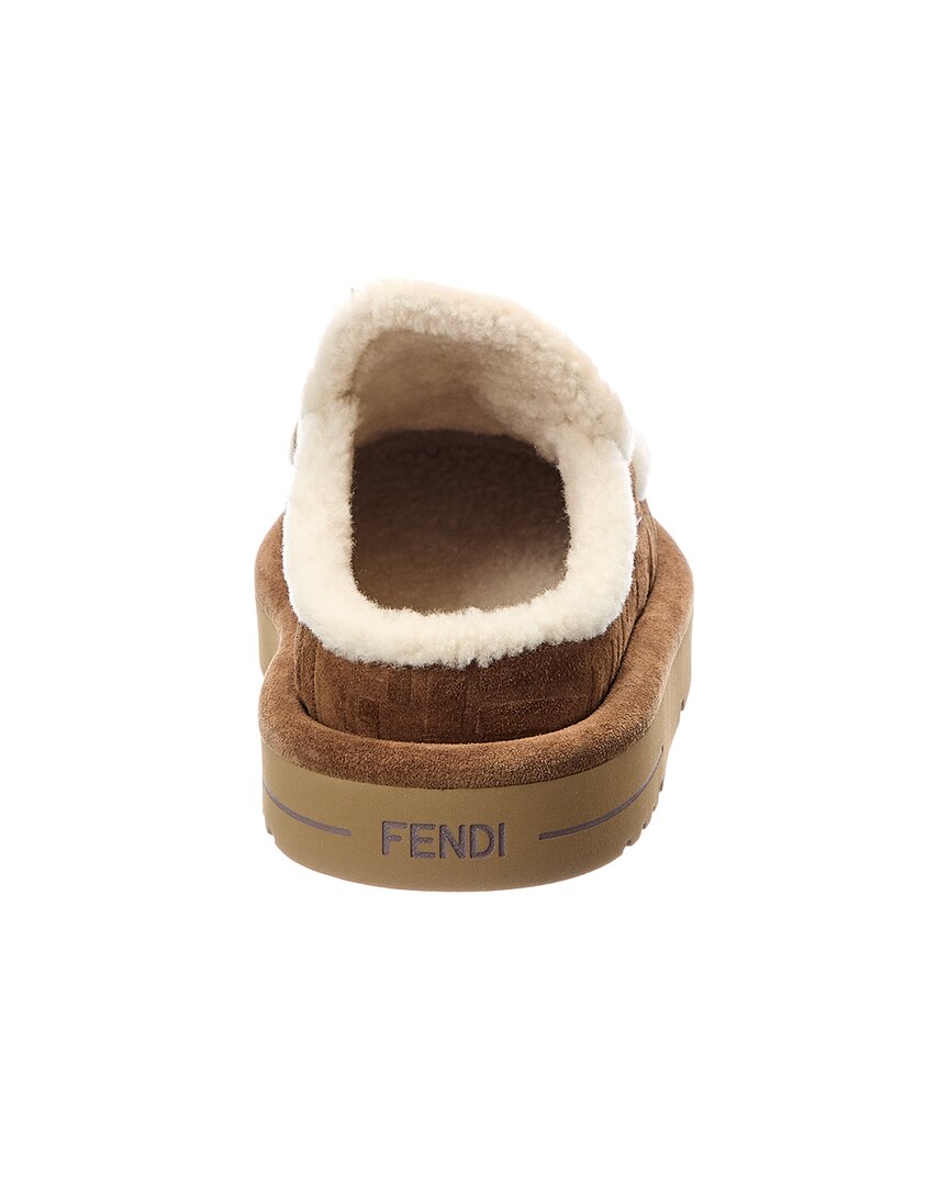 FENDI Fendi Apres Ff Suede & Shearling Mule