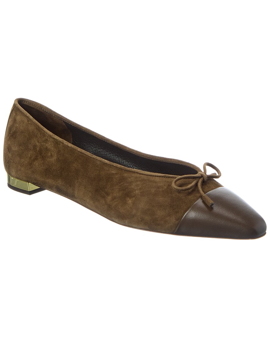 Aquazzura Gioia Suede & Leather Flat