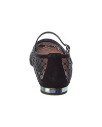 Aquazzura Juliette Mesh & Suede Ballerina Flat