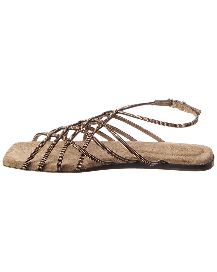 Brunello Cucinelli Leather Slingback Sandal