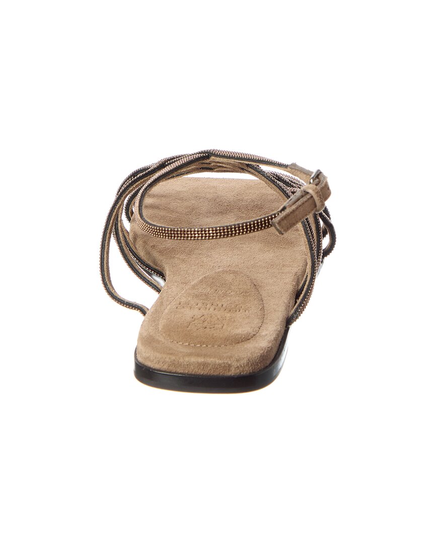 Brunello Cucinelli Leather Slingback Sandal