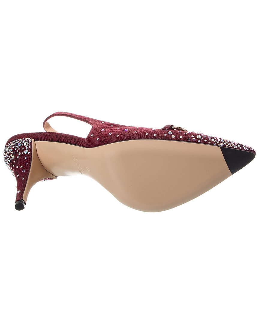 Gucci Gucci Horsebit Gg Canvas Slingback Pump
